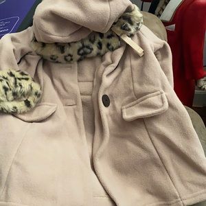 Toddler coat with faux fur trim